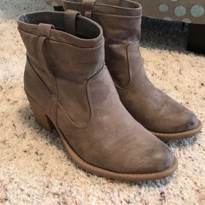 Suede pull on booties